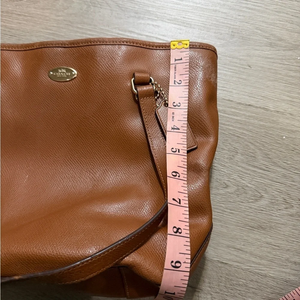Coach Cognac Leather Tote with Gold Accent